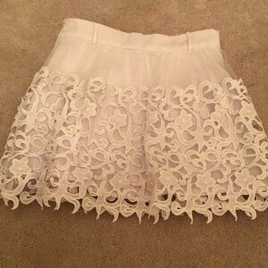 Molly Bracken White Lace Mini Skirt